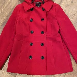 💫NWOT Beautiful red Pea Coat